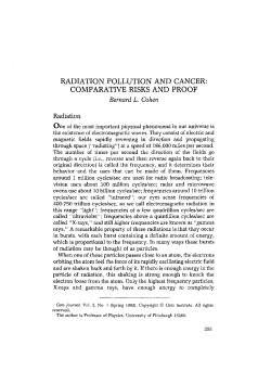 Radiation Pollution And Cancer Comparative Risks