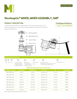 NovAseptic® MIXER, MIXER ASSEMBLY, GMP