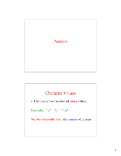 Pointers Character Values