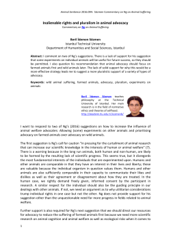Inalienable rights and pluralism in animal advocacy