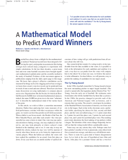 A Mathematical Model to Predict Award Winners