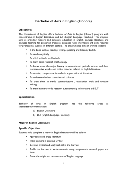BA (Honours) in English
