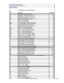 honeywell unit pricing - Office of General Services