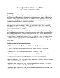 The Emancipation Proclamation and James Baldwin