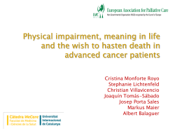Physical impairment, meaning in life and the wish to hasten death in