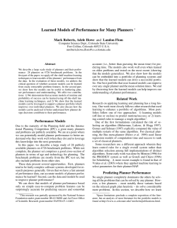 Learned Models of Performance for Many Planners