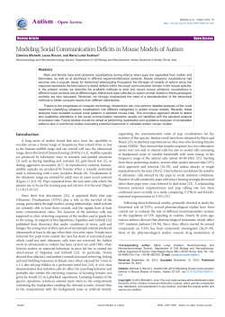 Modeling Social Communication Deficits in Mouse Models of Autism