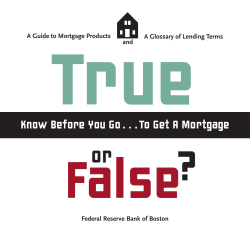 Know Before You Go... To Get a Mortgage