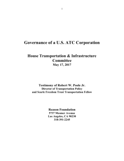 Robert Poole`s Written Testimony to the House