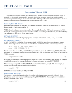 EE313 - VHDL Part II