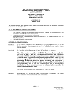 Prime Bidder must be prequalified with MDOT. The net classification