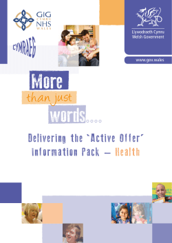Active Offer - Health in Wales