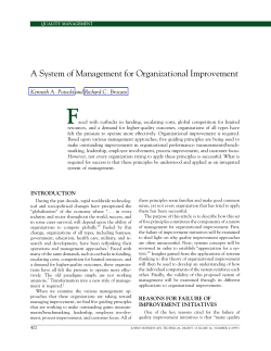 A System of Management for Organizational Improvement