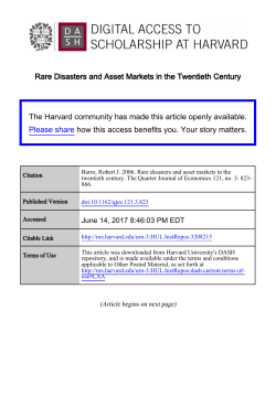 Rare Disasters and Asset Markets in the Twentieth Century The