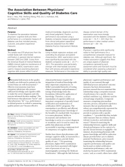 The Association Between Physicians` Cognitive Skills and Quality of