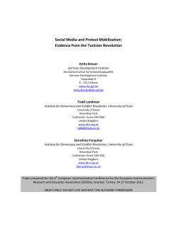 Social Media and Resource Mobilization Tunisia