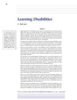 Learning Disabilities - Princeton University
