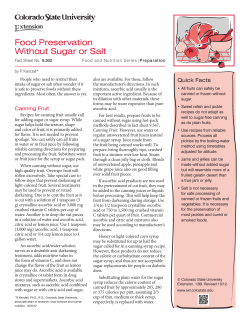 Food Preservation Without Sugar or Salt