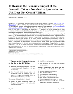 17 Reasons the Economic Impact of the Domestic Cat as a Non