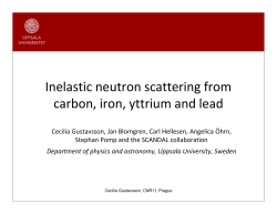 Inelastic neutron scattering from carbon, iron, yttrium and lead