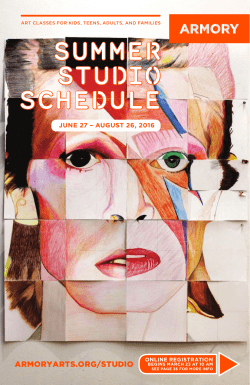 summer studio schedule - Armory Center for the Arts
