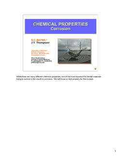CHEMICAL PROPERTIES Corrosion
