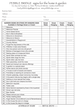 METAL SIGNS - Pebble Bridge