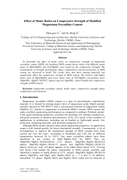 Effect of Molar Ratios on Compressive Strength of Modified