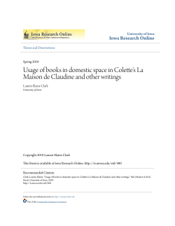 Usage of books in domestic space in Colette`s La Maison de