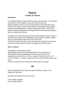 Phonics guide for parents - St Edward`s Catholic Primary School
