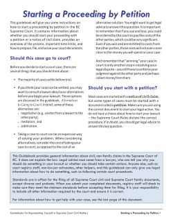 Starting a Proceeding by Petition