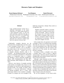 Discourse Topics and Metaphors