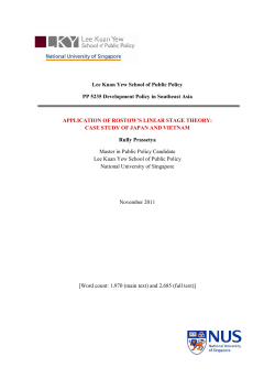 Lee Kuan Yew School of Public Policy PP 5235 Development Policy