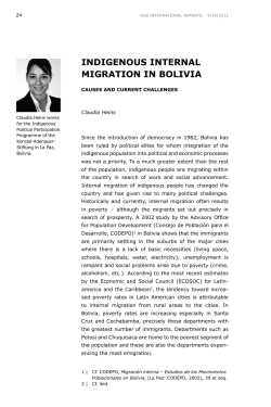 Indigenous Internal Migration in Bolivia