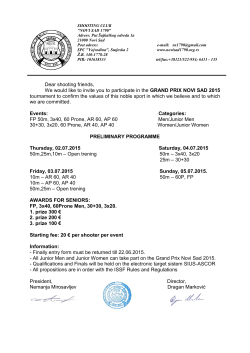 Dear shooting friends, We would like to invite you to participate in