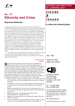 Ethnicity and crime - Australian Institute of Criminology