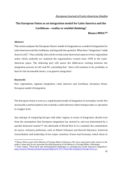 The European Union as an integration model for Latina America and