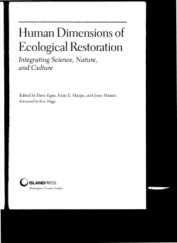 Human Dimensions of Ecological Restoration