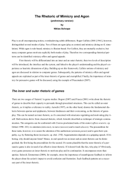 The Rhetoric of Mimicry and Agon