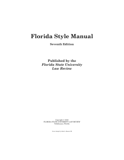 Florida Style Manual - FSU College of Law