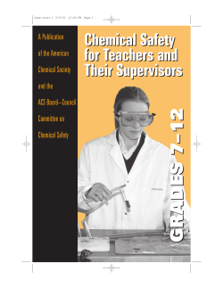 Chemical Safety for Teachers and Their Supervisors Grades 7-12
