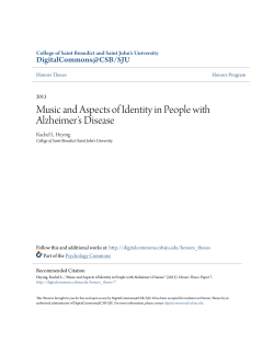 Music and Aspects of Identity in People with Alzheimer`s Disease