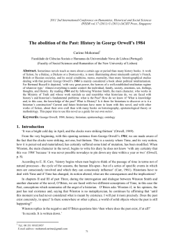 The abolition of the Past: History in George Orwell`s 1984