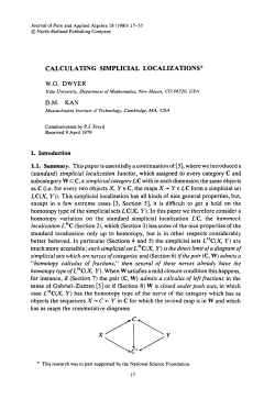 CALCULATING SIMPLICIAL LOCALIZATIONS* 1.1. Summary. This