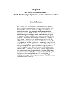 Chapter 3: The Olympic Governance Framework: The IOC Brazil`s
