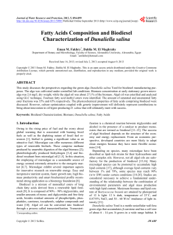 Fatty Acids Composition and Biodiesel Characterization