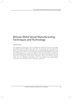 Minoan Metal Vessel Manufacturing: Techniques and