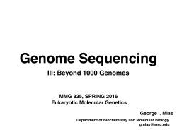 Genome Sequencing III