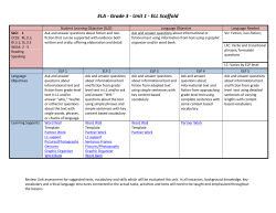 ELA - Grade 3 - Unit 1 - ELL Scaffold