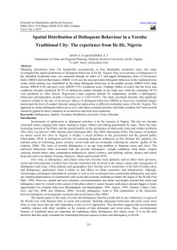 Spatial Distribution of Delinquent Behaviour in a Yoruba Traditional